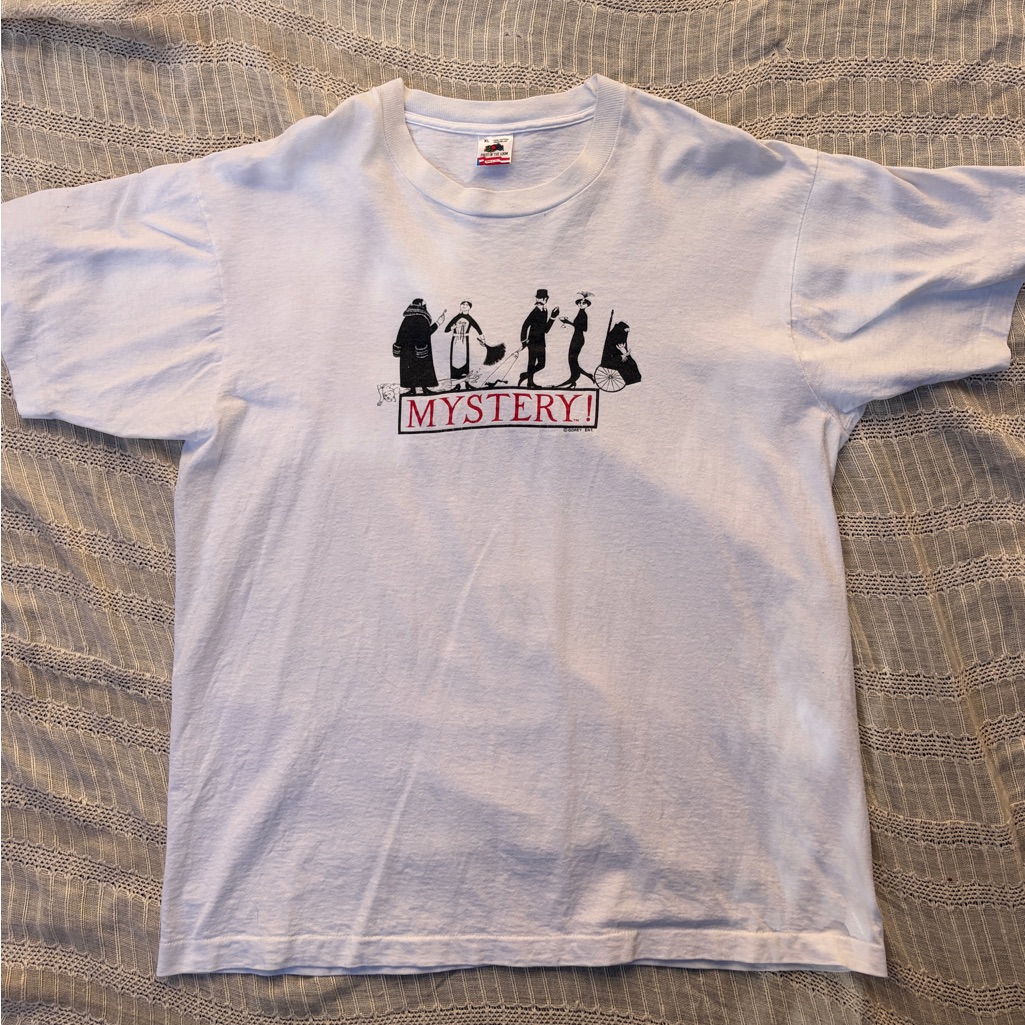 Rare 1990s Edward Gorey Pbs Mystery! Graphic Tee Xl Made Usa